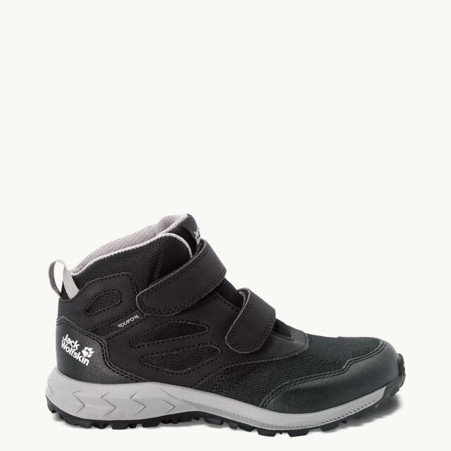 WOODLAND TEXAPORE – grey hiking VC WOLFSKIN / - waterproof shoes - MID JACK 29 K Kids\' black